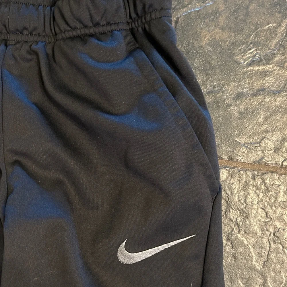 Nike Kids Black Joggers with White Swoosh polar fleece dri-fit